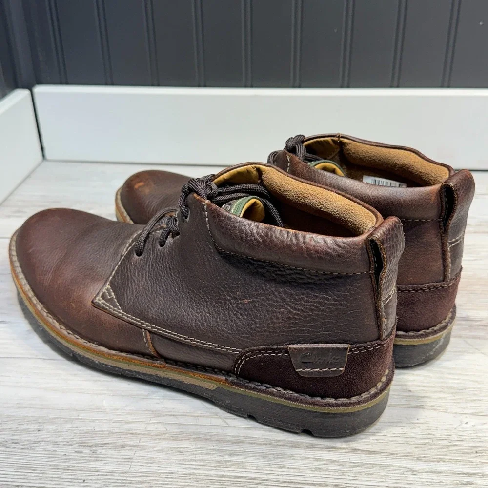 Clarks Edgewick Mid Chukka Men's‎ Sz 10M Brown Soft Cushion Ortholite Comfort